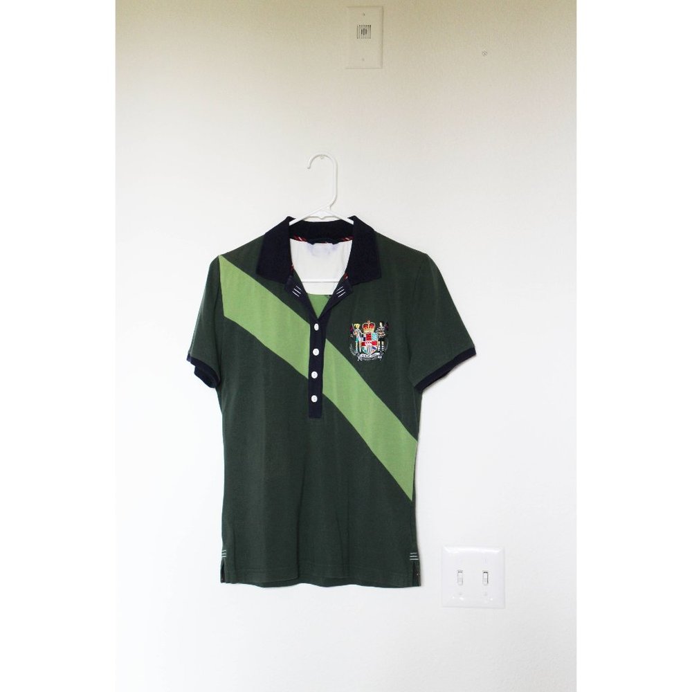 Canterbury of New Zeeland Off-Field Green Embroidered Short Sleeve Polo Shirt S